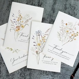 Watercolor Boho Wildflower Bereavement Thank You Cards for Funeral