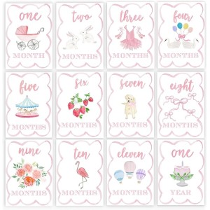 Watercolor Monthly Milestone Cards